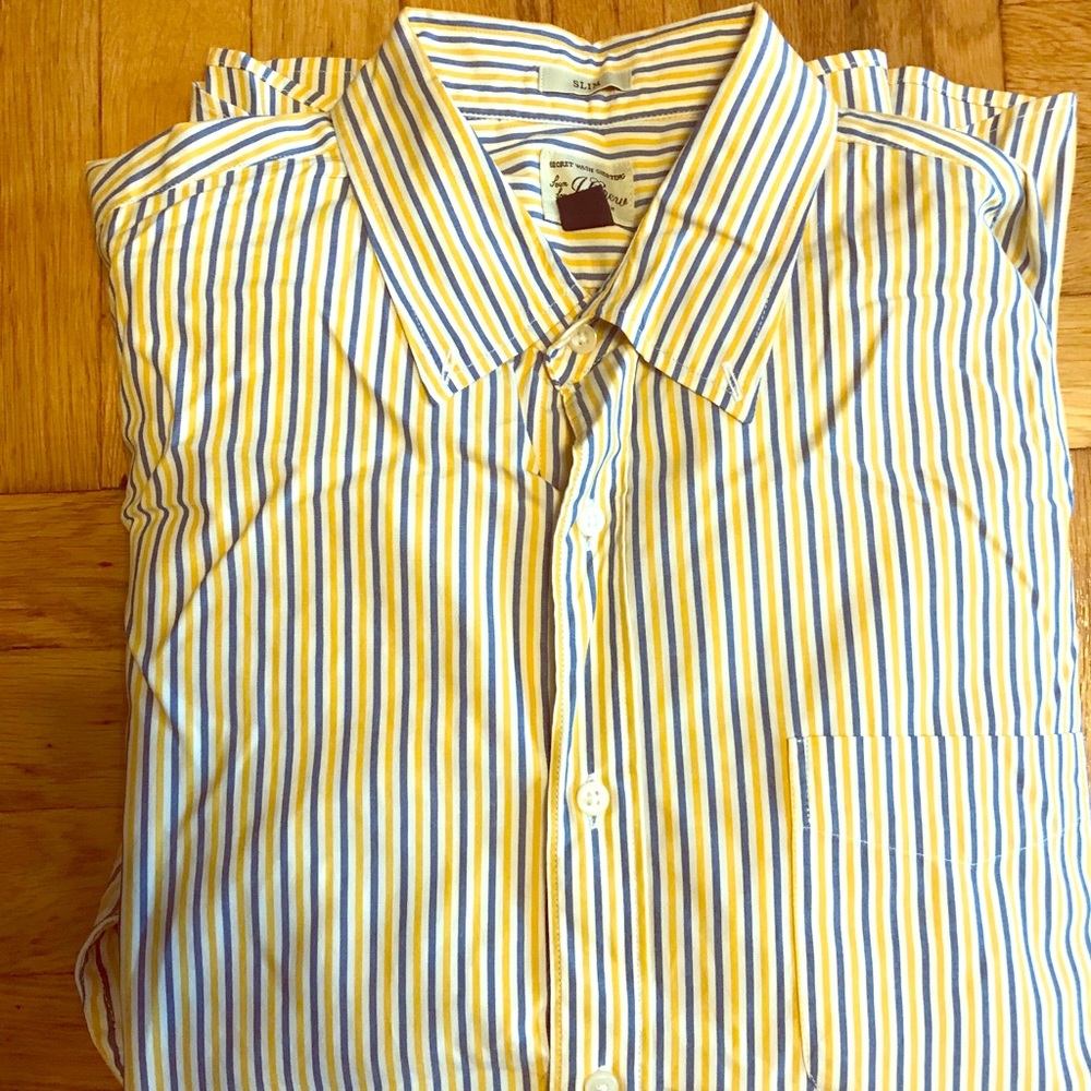 J Crew slim fit button down striped shirt